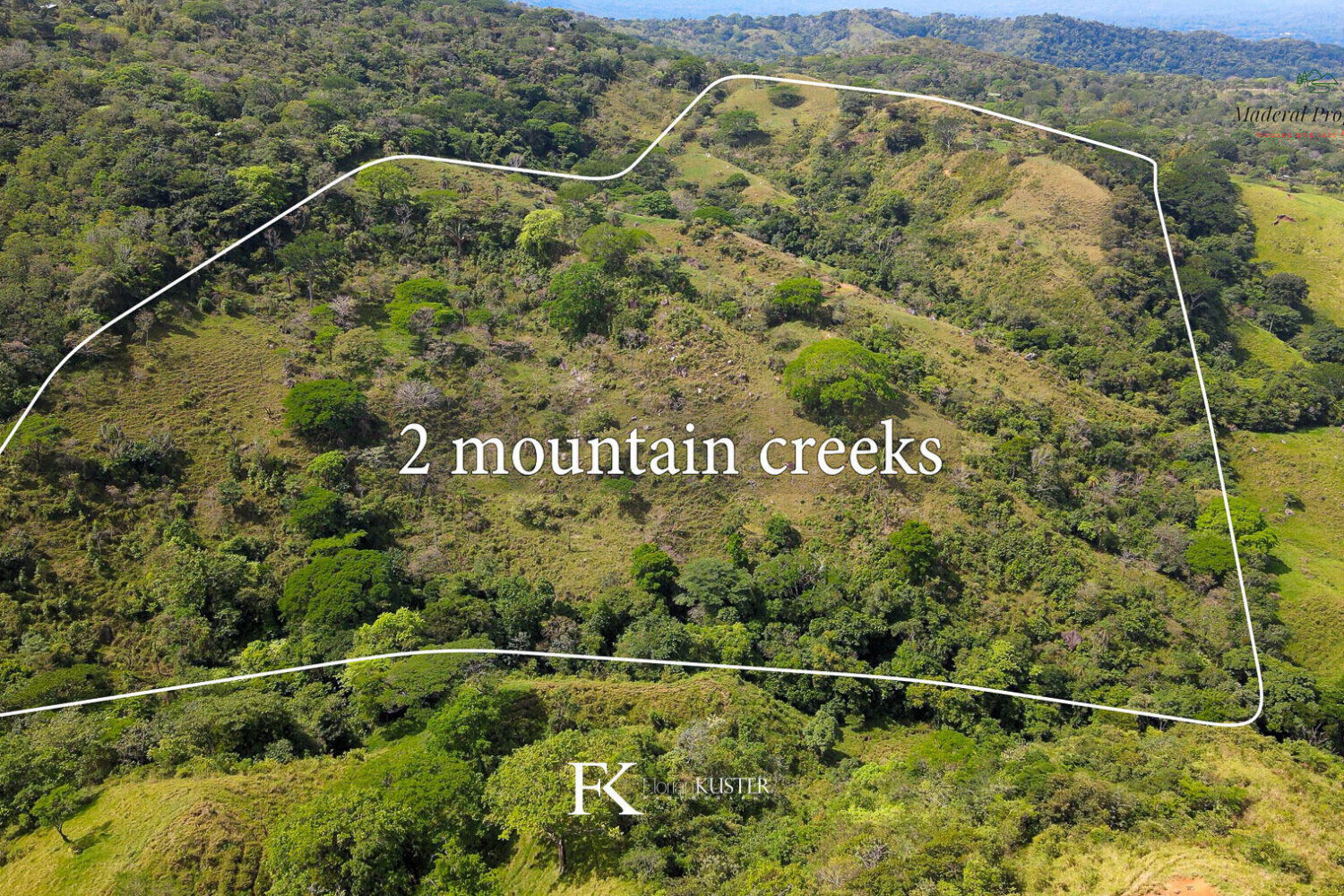 Aerial view of the land with its boundary outlined