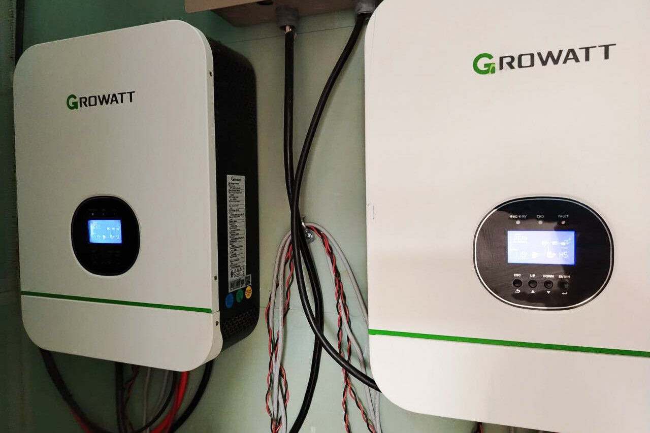 Wall-mounted solar inverter and battery of the off-grid power system